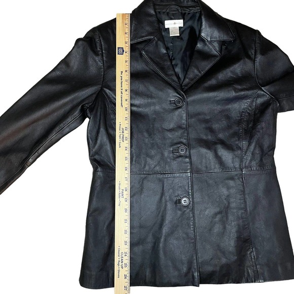 Preswick and Moore Women’s Black Leather Jacket Blazer Size Medium Soft Leather - Picture 6 of 8